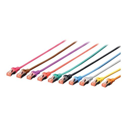 DIGITUS - Cordon de raccordement - RJ-45 (M) pour RJ-45 (M) - 10 m - SFTP - CAT 6 - sans halogène - gris
