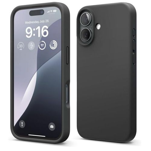 Coque Pour Apple Iphone 16 - Housse Etui Silicone Gel Fine + Film Ecran - Noir