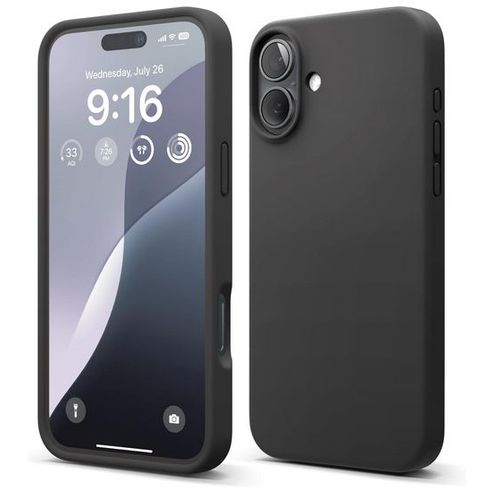 Coque Pour Apple Iphone 16 Plus - Housse Etui Silicone Gel Fine + Film Ecran - Noir