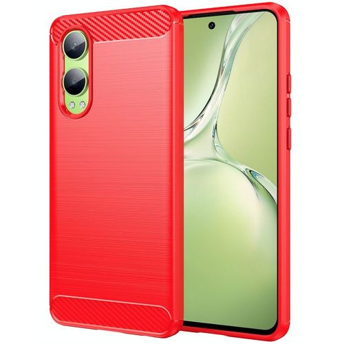 Coque Pour Oneplus Nord Ce4 Lite 5g - Housse Etui Silicone Gel Carbone + Verre Trempe - Rouge