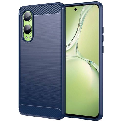 Coque Pour Oneplus Nord Ce4 Lite 5g - Housse Etui Silicone Gel Carbone + Film Ecran - Bleu Fonce