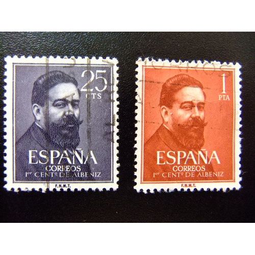 30 Espagne 1960 / Isaac Albeniz (Pianiste) / Edifil 1320 /1321 Fu Yvert 997 / 998 Fu
