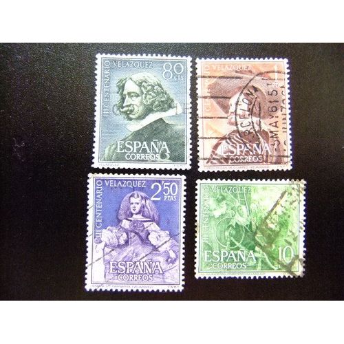 30 Espagne 1961 / Peintre Velazquez / Edifil 1340 / 1343 Fu Yvert 1017 /1020 Fu
