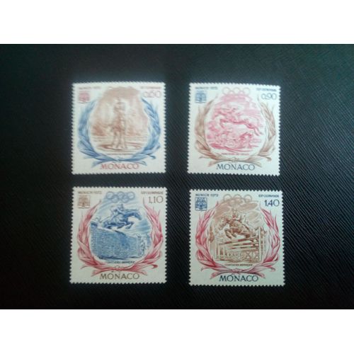 Timbre Monaco Y T 890 A 893 Jeux Olympiques D'été - Munich , Dressage 1972 ( 180906 )