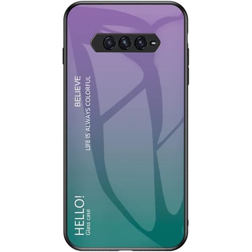 Coque Pour Black Shark 4 Pro Étui De Téléphone En Verre Trempé Dégradé De Couleur Housse Pour Black Shark 4 Pro (Mauve)