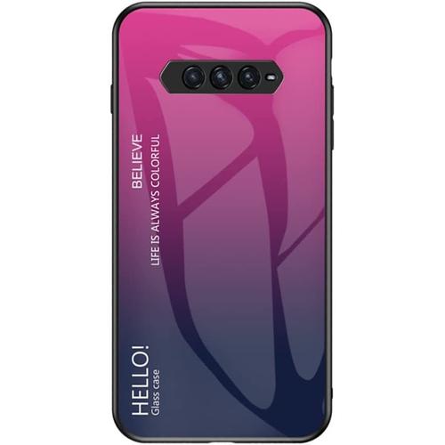 Coque Pour Black Shark 4 Pro Étui De Téléphone En Verre Trempé Dégradé De Couleur Housse Pour Black Shark 4 Pro (Rose)