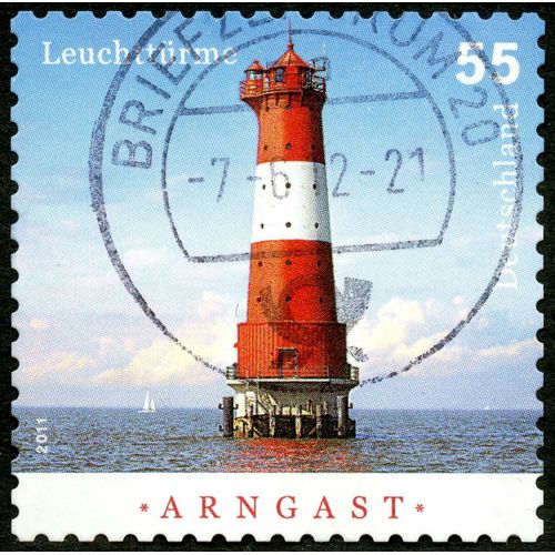 Timbre Oblitéré Deutschland, Arngast , Leuchttürme, 2011, 55