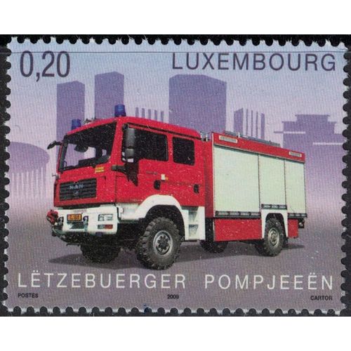 Luxembourg 2009 Sans Gomme Used Firefighters Camion Man Véhicule Pompiers