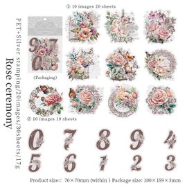 Mr. Paper-Autocollants En Dentelle Florale Vintage,Estampage À Chaud,Argent,Collage,Compte À Main,Esthétique,Papeterie,L'horloge,30 Pièces Par Paquet - Type S20942-6