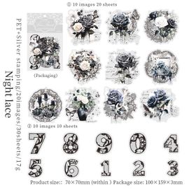 Mr. Paper-Autocollants En Dentelle Florale Vintage,Estampage À Chaud,Argent,Collage,Compte À Main,Esthétique,Papeterie,L'horloge,30 Pièces Par Paquet - Type S20942-3