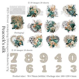 Mr. Paper-Autocollants En Dentelle Florale Vintage,Estampage À Chaud,Argent,Collage,Compte À Main,Esthétique,Papeterie,L'horloge,30 Pièces Par Paquet - Type S20942-2