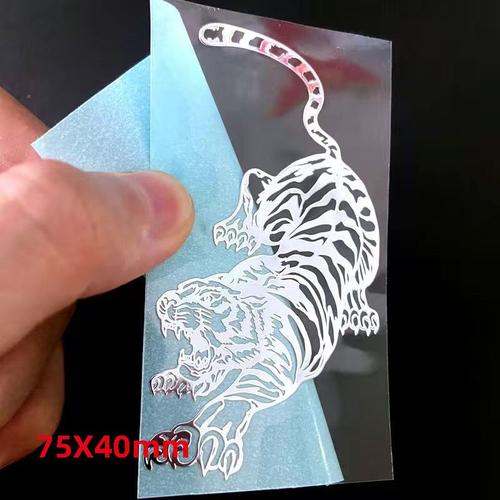 Autocollant En Métal Motif Dragon Et Phénix Créatif,Stickers Décoratifs Pour Téléphone Portable,Transfert De Tigre,Dos,Articles Informatiques - Type H