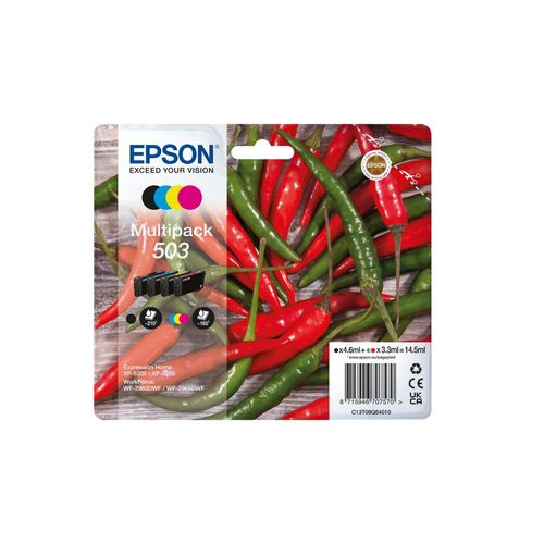 Epson 503 Multipack - Pack de 4 - noir, jaune, cyan, magenta - original - blister - cartouche d'encre - pour WorkForce WF-2960