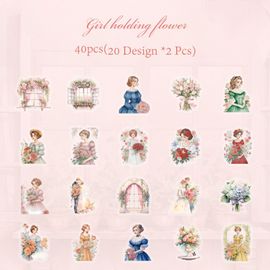 Mr.Paper-Ensemble D'autocollants Vintage Rick,6 Styles,Autocollants Décoratifs Pour Le Bricolage,Compte À Main De Grande Valeur,40 Pièces Par Paquet #E