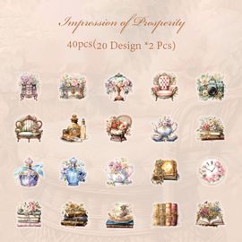 Mr.Paper-Ensemble D'autocollants Vintage Rick,6 Styles,Autocollants Décoratifs Pour Le Bricolage,Compte À Main De Grande Valeur,40 Pièces Par Paquet #F