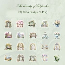 Mr.Paper-Ensemble D'autocollants Vintage Rick,6 Styles,Autocollants Décoratifs Pour Le Bricolage,Compte À Main De Grande Valeur,40 Pièces Par Paquet #D