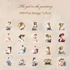 Mr.Paper-Ensemble D'autocollants Vintage Rick,6 Styles,Autocollants Décoratifs Pour Le Bricolage,Compte À Main De Grande Valeur,40 Pièces Par Paquet #C