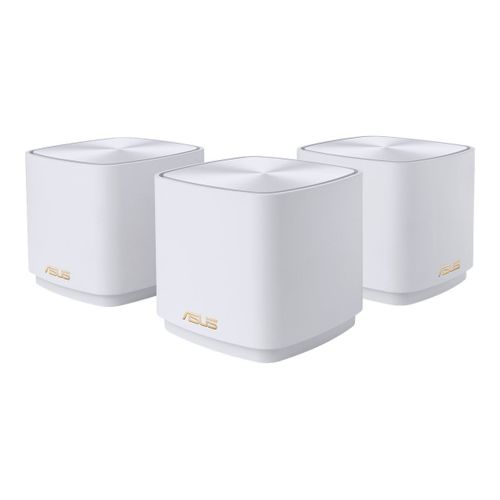 Asus ZenWiFi XD4 blanc - Pack de 3 - Dual-band (2.4 GHz / 5 GHz), AX1800, Jusqu`à 5500 pieds carrés, Wi-Fi 6, 2x Gigabit Ethernet dont 1x WAN, Technologie beamforming