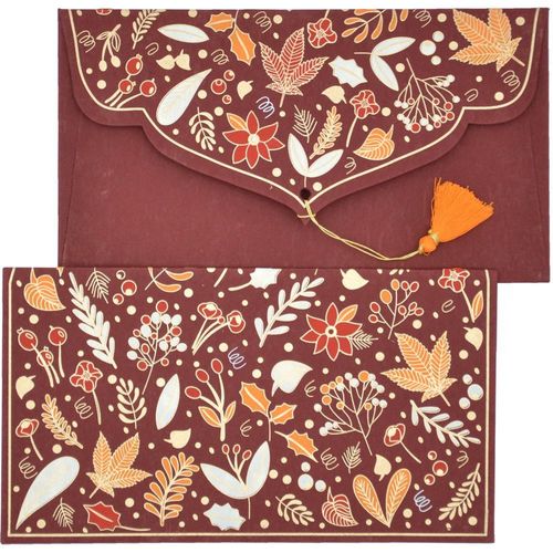 Papertree Winter Lot De 5 Enveloppes Cadeau 19x10cm Rouge Bordeaux
