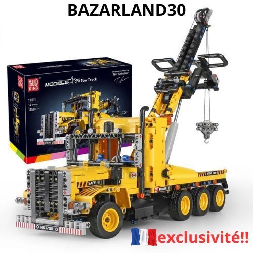 Jeu De Construction Camion De Remorquage Avec Grue - 1250 Pièces - Brique Blocs Compatible