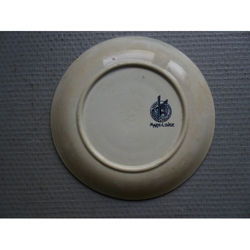 Assiette Plate Faience Moulin Des Loups Et Hamage Xxème Siècle, "Marie-Louise"