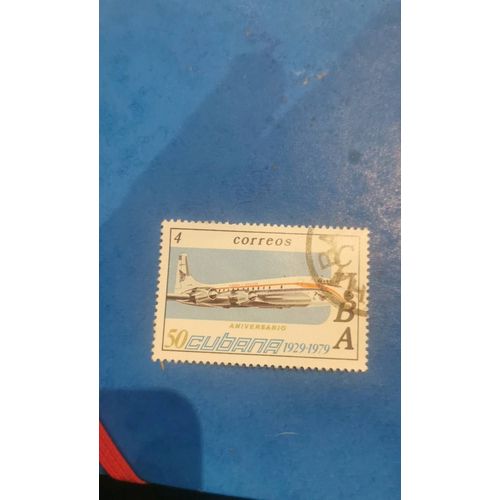 Timbre " The 50th Anniversary Of The Cuba Airlines" 