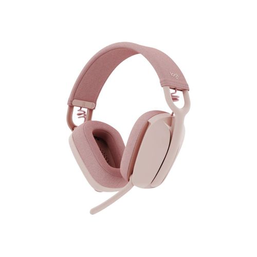 Logitech Zone Vibe Wireless - Micro-casque - circum-aural - Bluetooth - sans fil - USB-C via un adaptateur Bluetooth - rose - Certifié pour Microsoft Teams