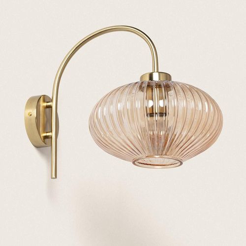Lampe Murale Métal Et Verre Basile Ambre