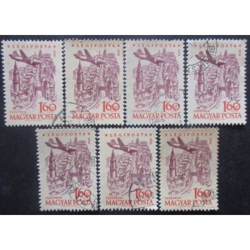 Hongrie Poste Aérienne N°217 X 7 Oblitéré