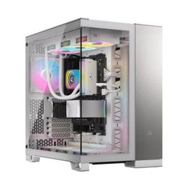 Boitier PC Moyen Tour E-ATX Corsair 6500X avec panneaux vitrés - Blanc/Argent