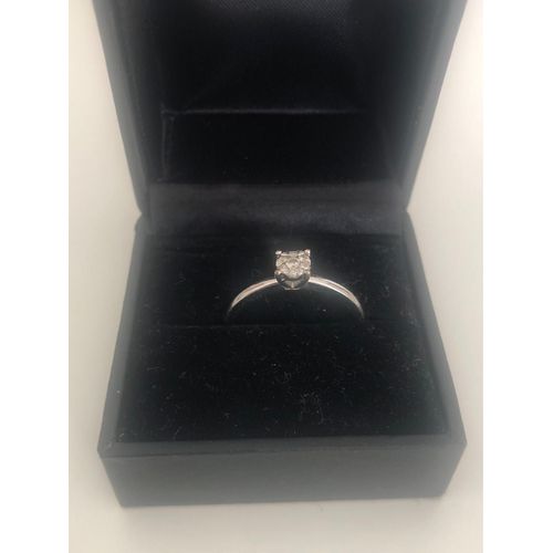 Bague Or Blanc Solitaire 