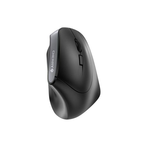 CHERRY MW 4500 - Souris verticale - ergonomique - pour droitiers - optique - 6 boutons - sans fil - 2.4 GHz - récepteur sans fil USB - noir