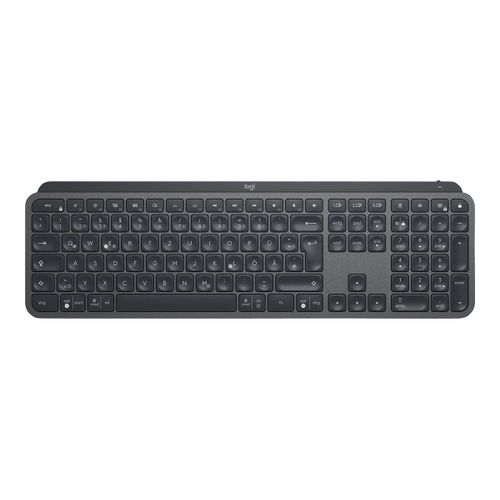 Logitech MX Keys Clavier éclairé sans fil avancé - Clavier - rétroéclairé - sans fil - Bluetooth, 2.4 GHz - QWERTZ - Allemand - graphite