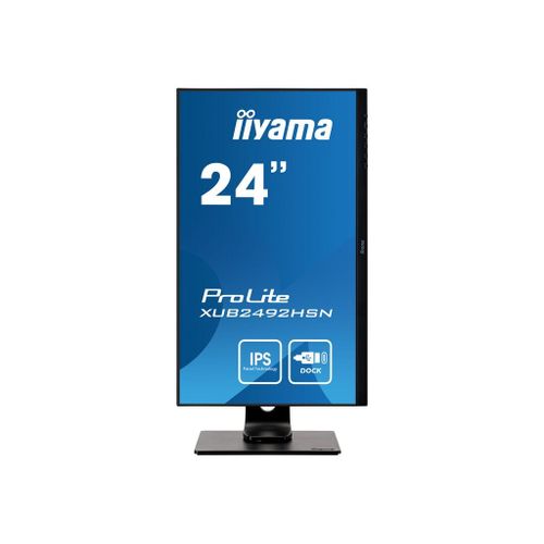 iiyama ProLite XUB2492HSN-B1 - Écran LED - 24" (23.8" visualisable) - 1920 x 1080 Full HD (1080p) @ 75 Hz - IPS - 250 cd/m² - 1000:1 - 4 ms - HDMI, DisplayPort, USB-C - haut-parleurs - noir