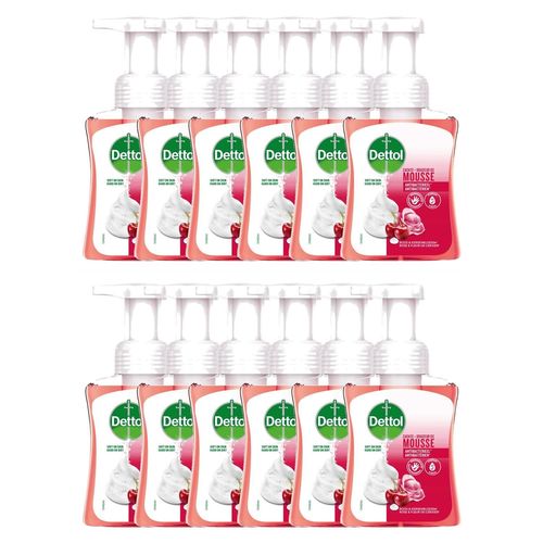 Dettol Lot De 12 Flacons Pompe De 250 Ml Douceur De Mousse ¿ Rose & Fleur De Cerisier 