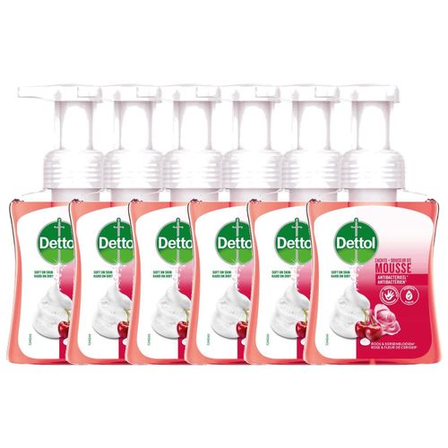 Dettol Lot De 6 Flacons Pompe De 250 Ml Douceur De Mousse ¿ Rose & Fleur De Cerisier 