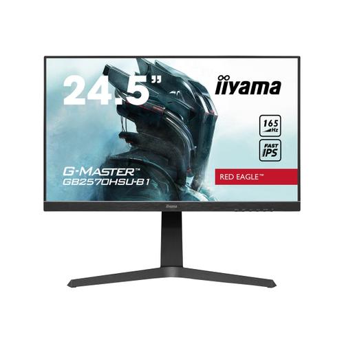 iiyama G-MASTER Red Eagle GB2570HSU-B1 - Écran LED - 24.5" - 1920 x 1080 Full HD (1080p) @ 165 Hz - Fast IPS - 400 cd/m² - 1000:1 - 0.5 ms - HDMI, DisplayPort - haut-parleurs - noir mat