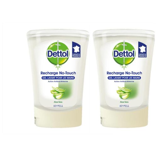Dettol Lot De 2 Flacons De 250 Ml Recharge Savon No Touch Aloe Vera 