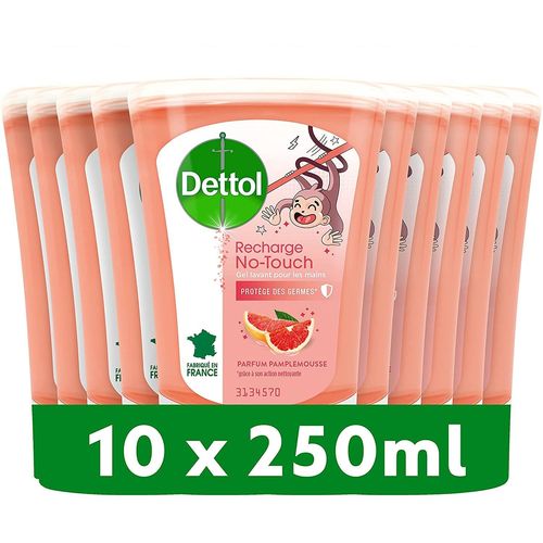 Dettol Lot De 10 Recharges De Savon 250 Ml Pour Distributeur No Touch Classic Pamplemousse 