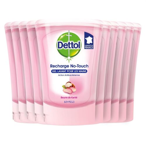 Dettol Lot De 10 Nos Touch Recharge Beurre De Karité Flacon De 250 Ml 