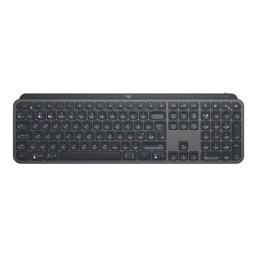 Logitech MX Keys - Clavier - rétroéclairé - sans fil - Bluetooth, 2.4 GHz - QWERTY - Italien - graphite