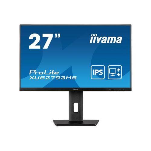 iiyama ProLite XUB2793HS-B6 - Écran LED - 27" - 1920 x 1080 Full HD (1080p) @ 100 Hz - IPS - 250 cd/m² - 1000:1 - 1 ms - HDMI, DisplayPort - haut-parleurs - noir, mat