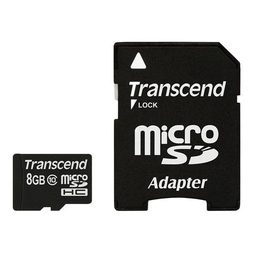 Transcend Premium - Carte mémoire flash (adaptateur microSDHC - SD inclus(e)) - 8 Go - Class 10 - 133x - micro SDHC