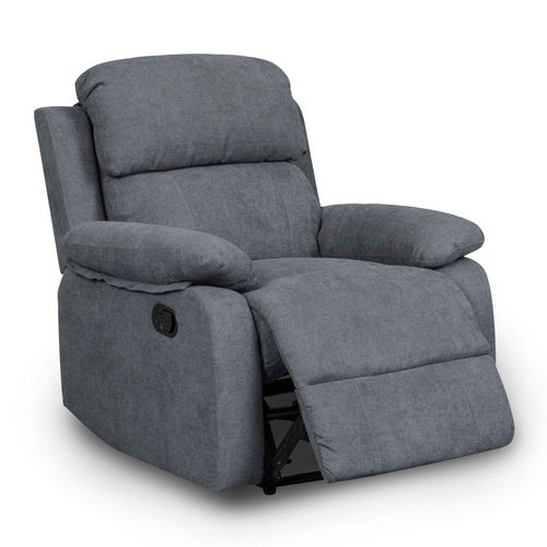 Fauteuil Relax En Tissu Gris Foncé Keaton