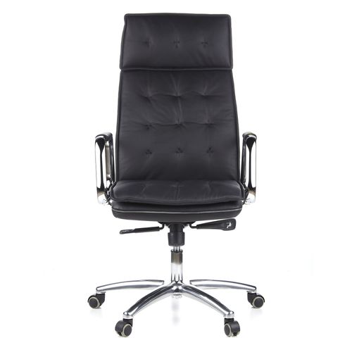 Siège De Bureau / Fauteuil De Direction Villa 20, Cuir Nappa Noir Hjh Office