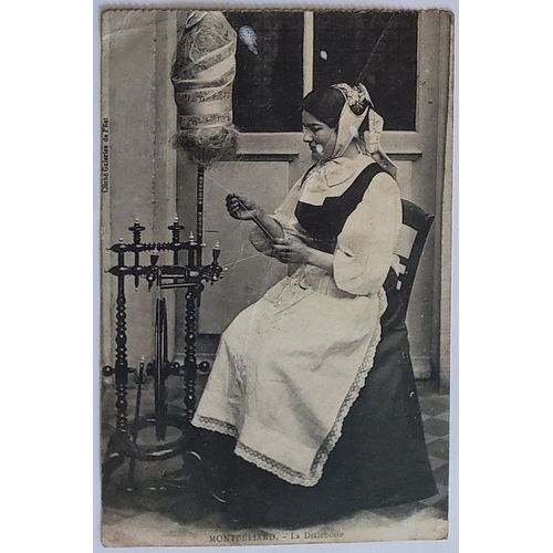 Carte Postale Ancienne, France, Doubs 25, Montbelliard, La Diaichotte En Plein Travail, Fileuse