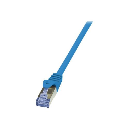 LogiLink PrimeLine - Cordon de raccordement - RJ-45 (M) pour RJ-45 (M) - 1 m - SFTP, PiMF - CAT 6a - sans halogène, moulé, sans crochet - bleu