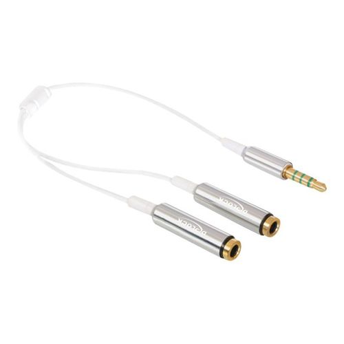 Delock - Répartiteur audio - mini jack 4 pôles femelle pour mini jack 4 pôles mâle - 25 cm - blanc