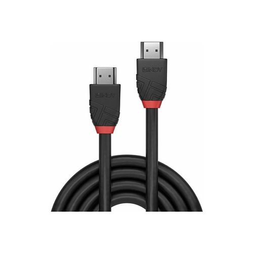 Lindy Black Line - Ultra High Speed - câble HDMI avec Ethernet - HDMI mâle pour HDMI mâle - 5 m - triple blindage - noir - rond, support 8K60Hz (7680 x 4320), support 4K120Hz (3840 x 2160)...