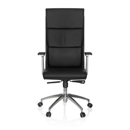 Siège De Bureau / Fauteuil De Direction Monza 20, Cuir Noir Hjh Office